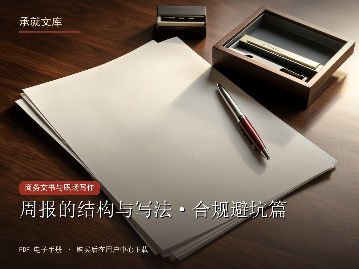 周报的结构与写法·合规避坑篇