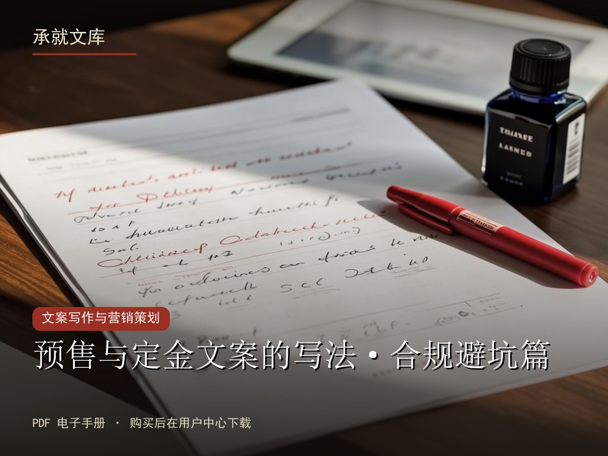 预售与定金文案的写法·合规避坑篇