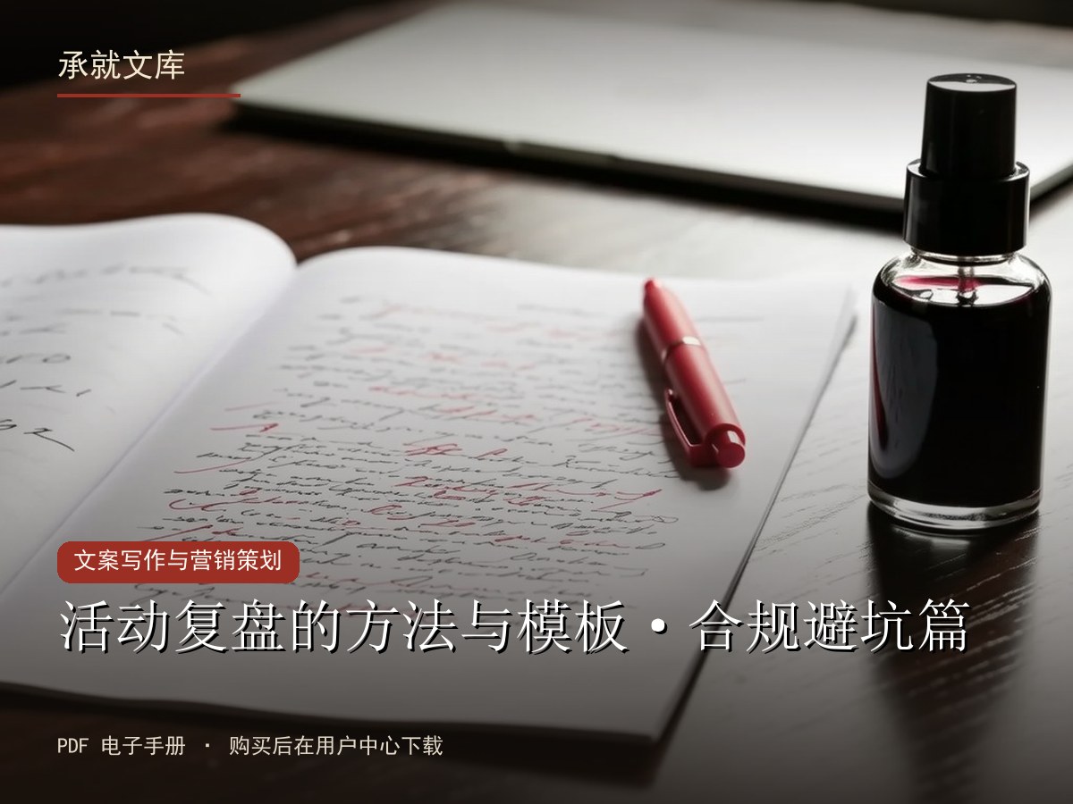 活动复盘的方法与模板·合规避坑篇