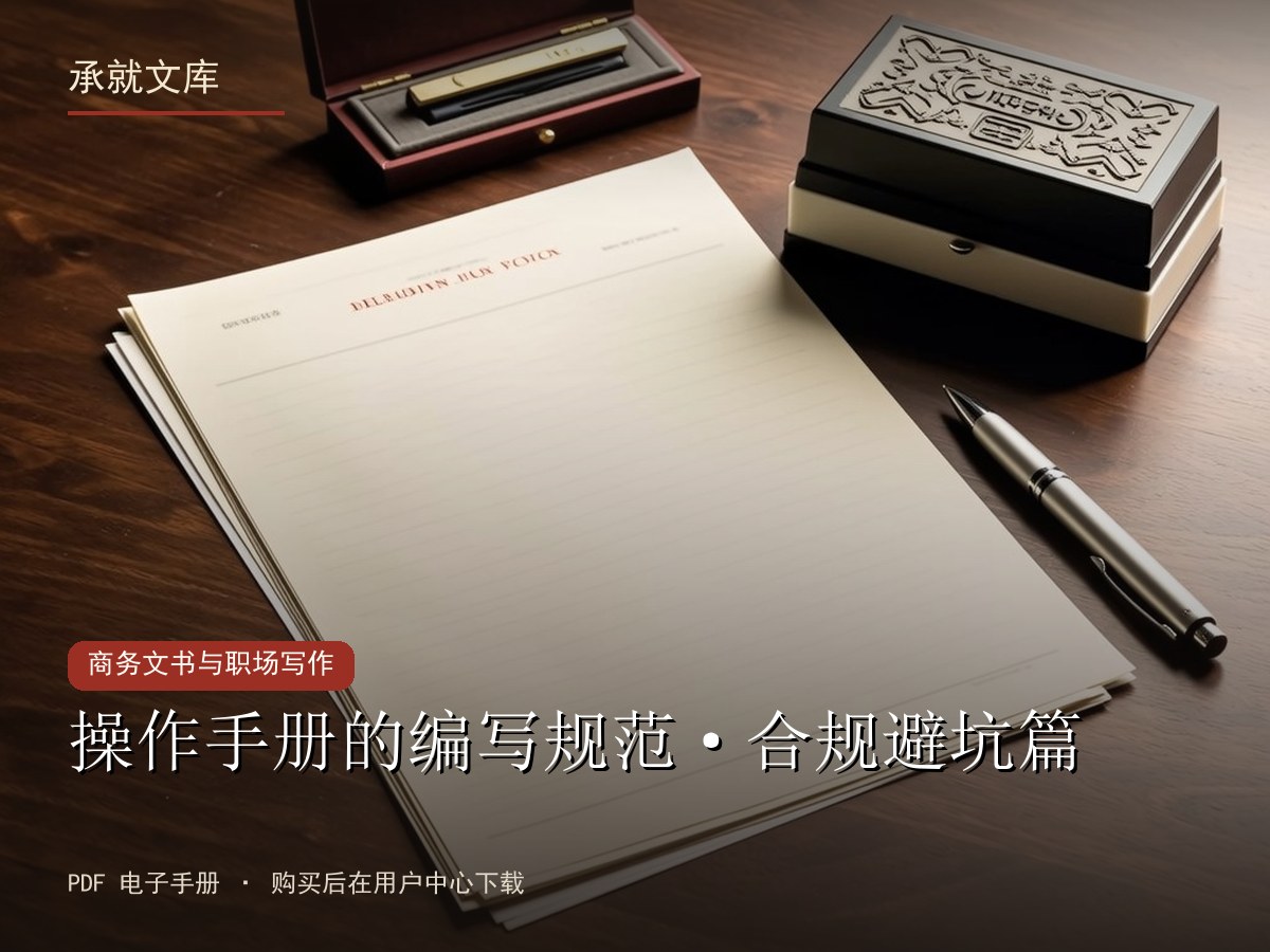 操作手册的编写规范·合规避坑篇