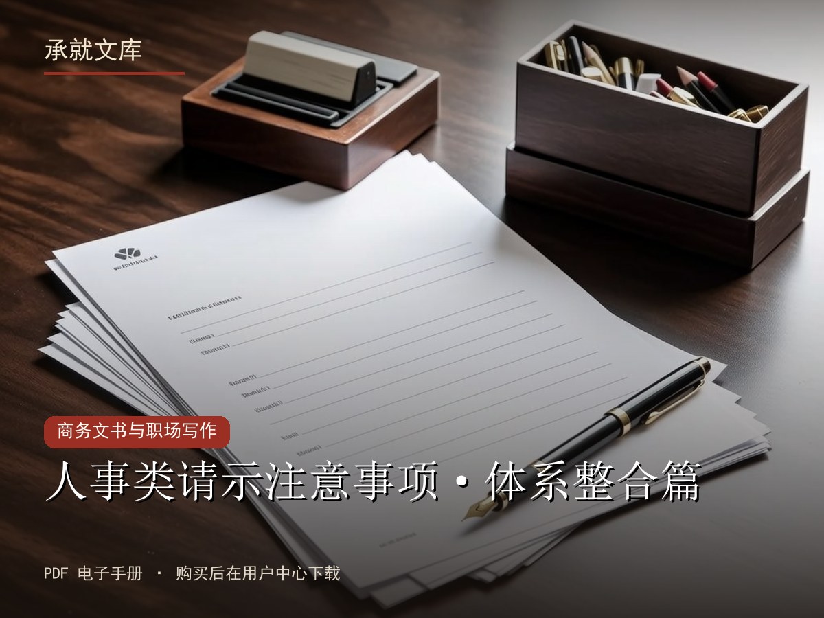 人事类请示注意事项·体系整合篇