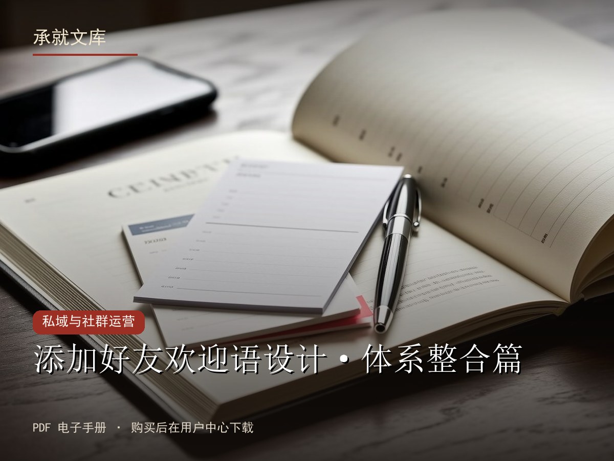 添加好友欢迎语设计·体系整合篇