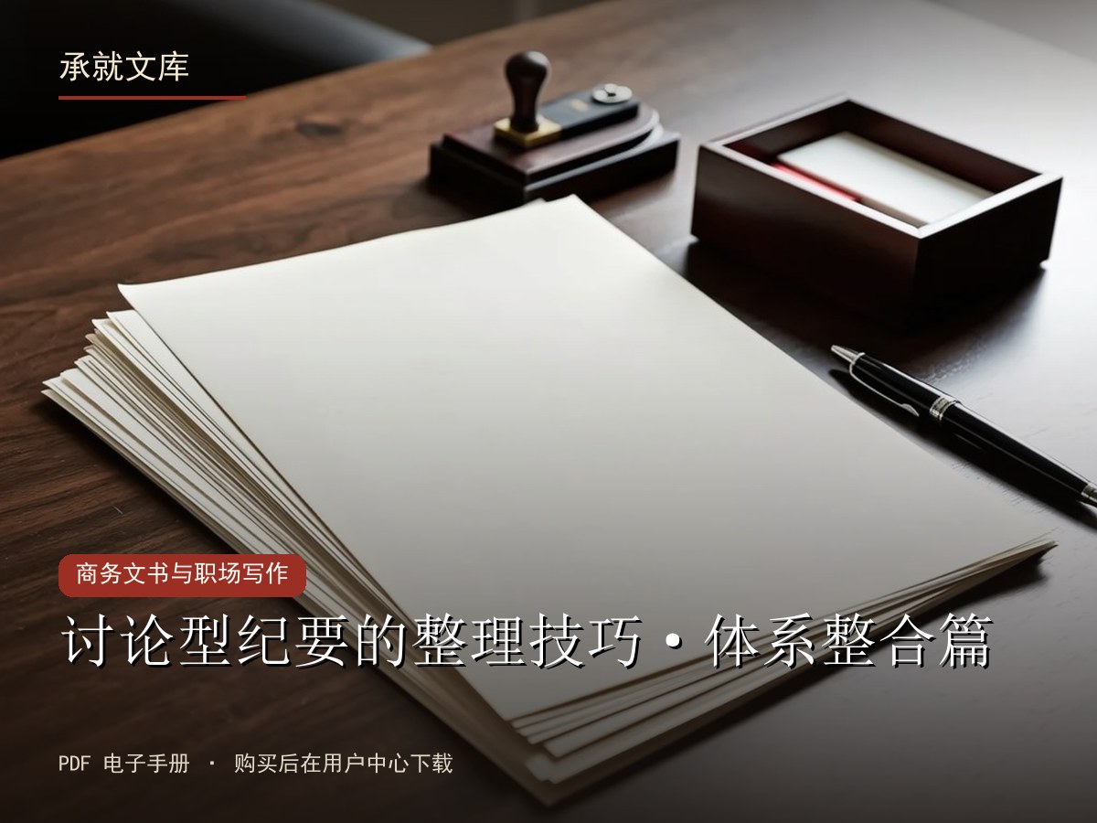 讨论型纪要的整理技巧·体系整合篇