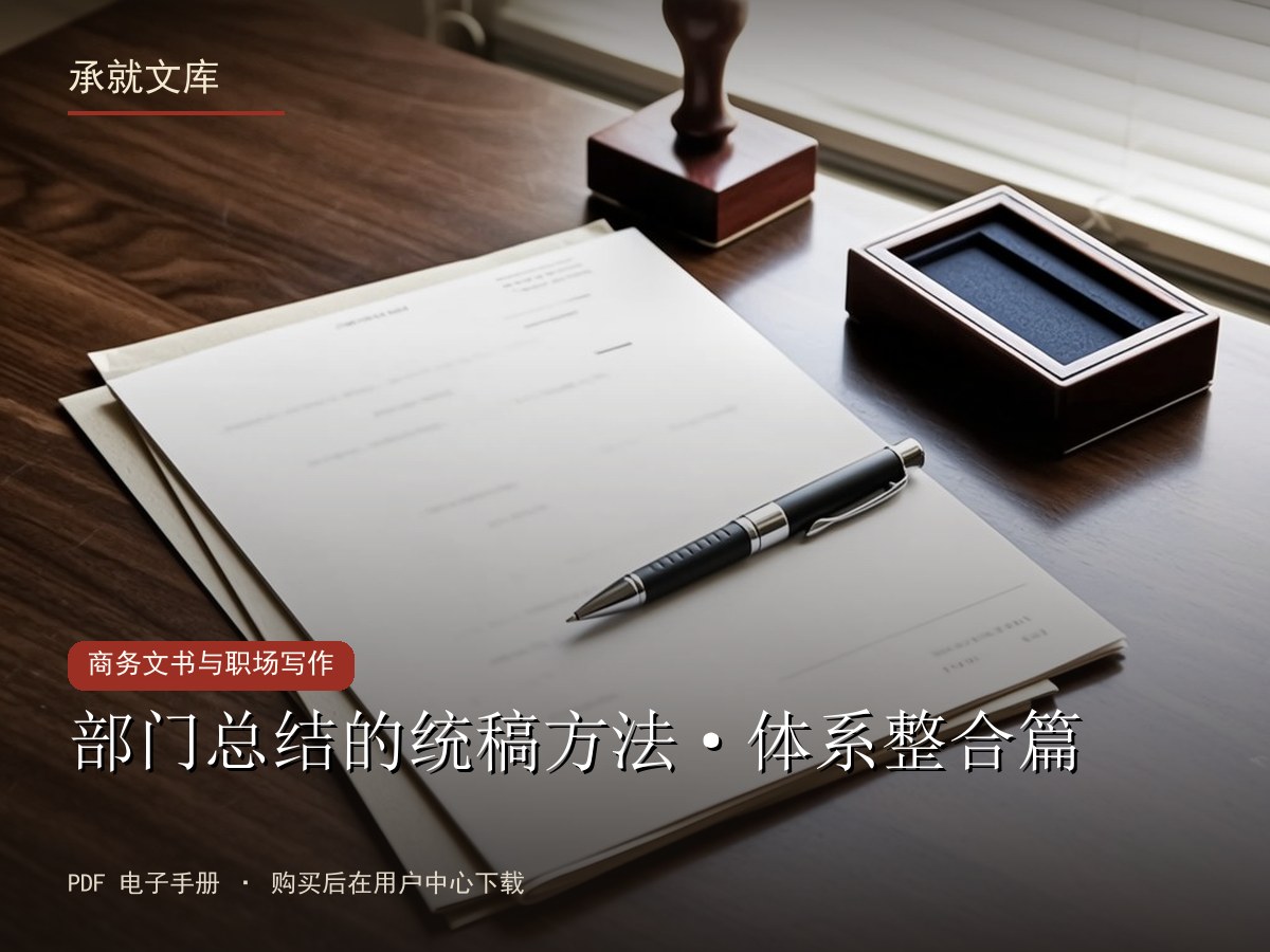 部门总结的统稿方法·体系整合篇