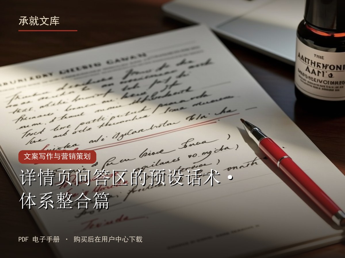 详情页问答区的预设话术·体系整合篇
