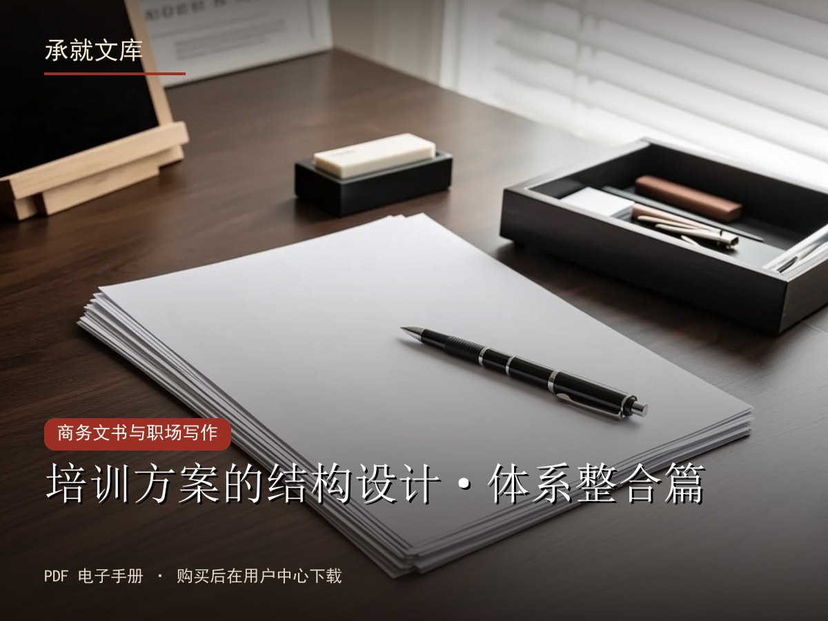 培训方案的结构设计·体系整合篇