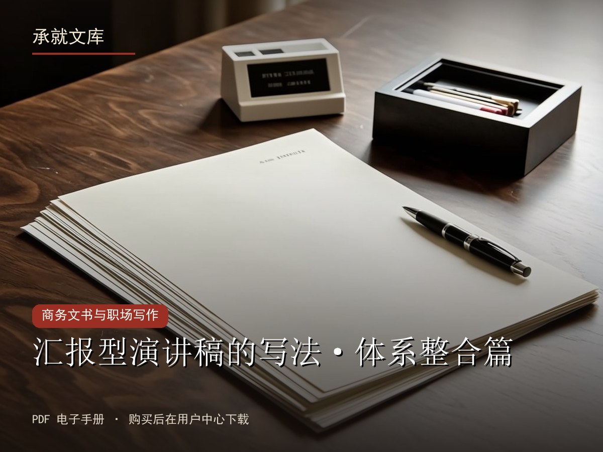 汇报型演讲稿的写法·体系整合篇