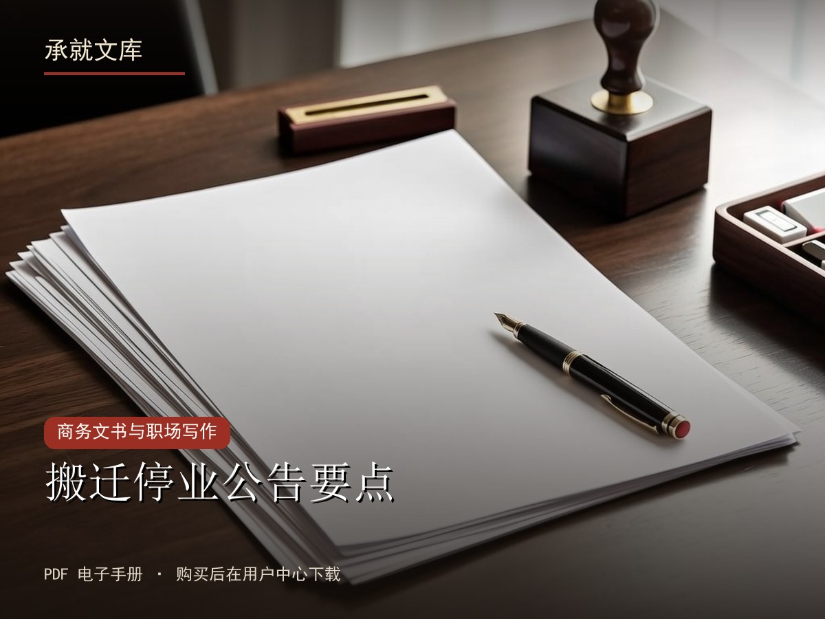 搬迁停业公告要点