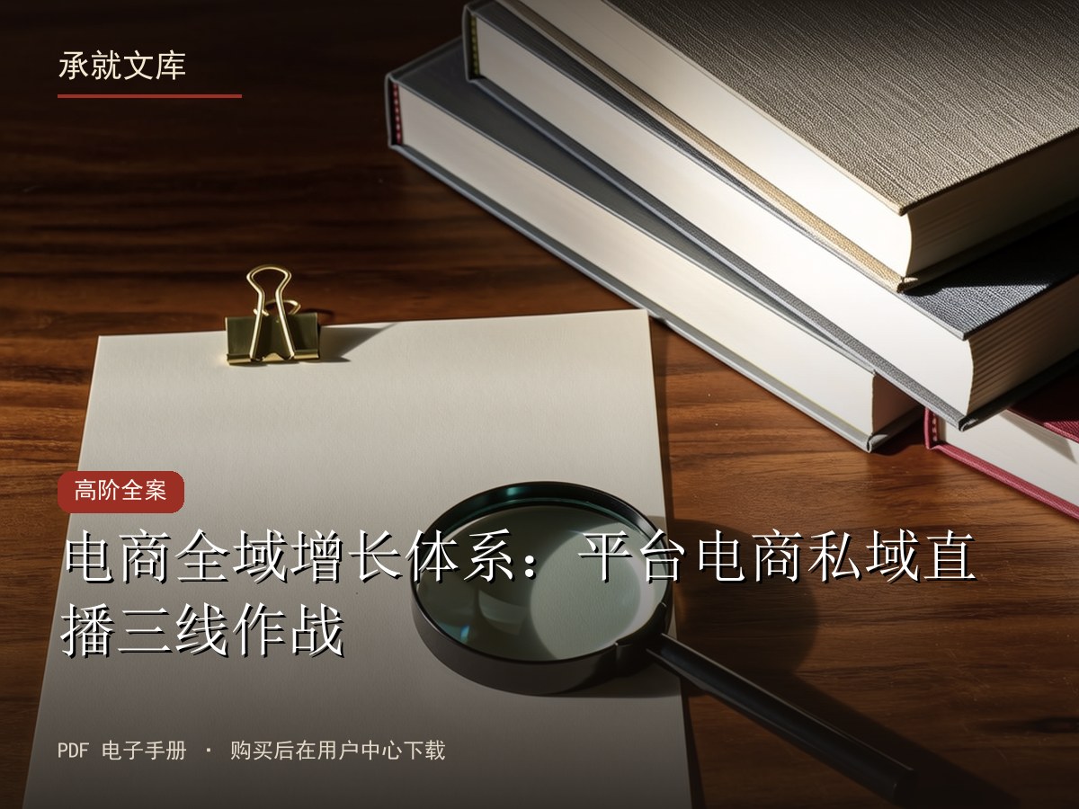 电商全域增长体系：平台电商私域直播三线作战