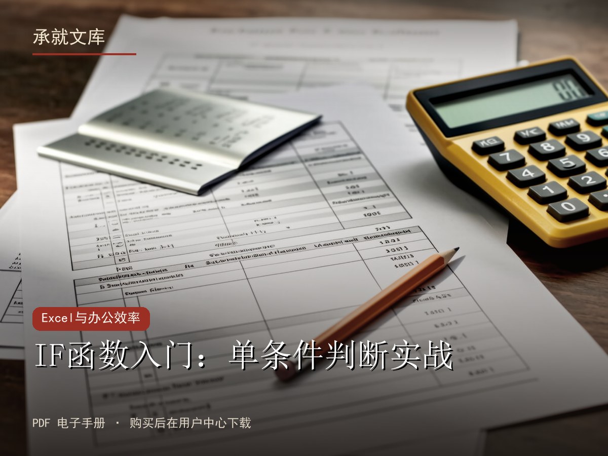 IF函数入门：单条件判断实战