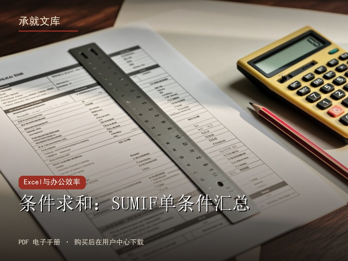 条件求和：SUMIF单条件汇总