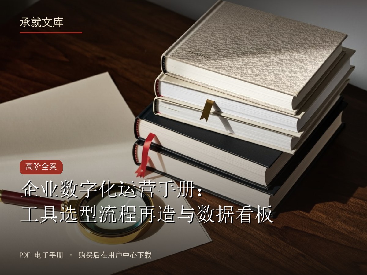 企业数字化运营手册：工具选型流程再造与数据看板