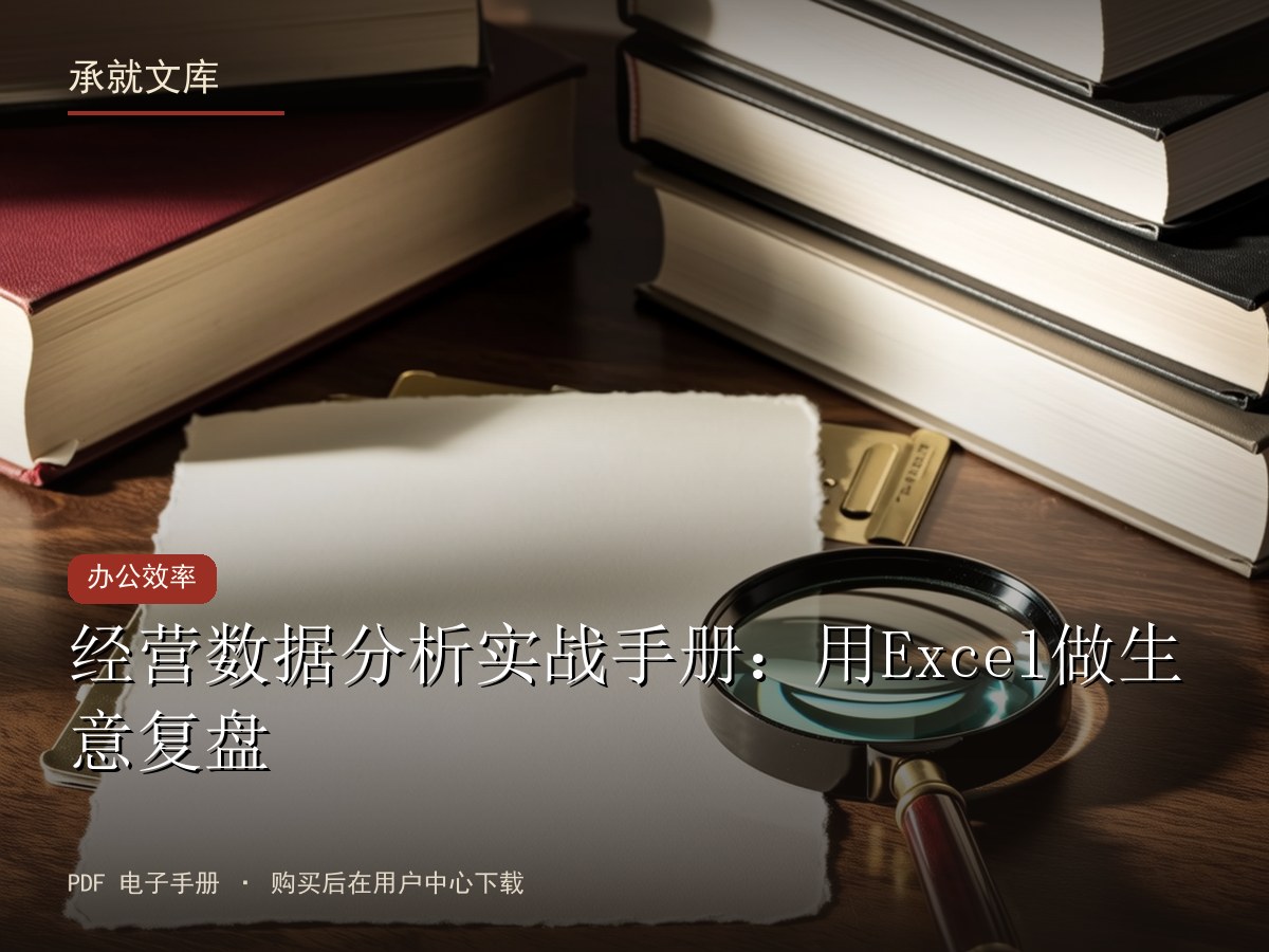 经营数据分析实战手册：用Excel做生意复盘