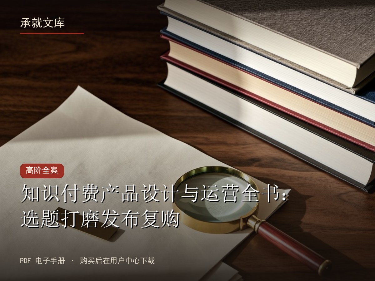 知识付费产品设计与运营全书：选题打磨发布复购