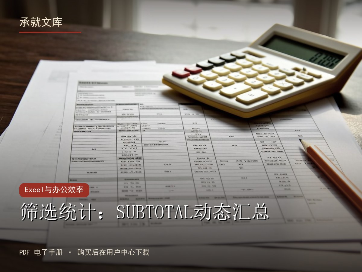 筛选统计：SUBTOTAL动态汇总
