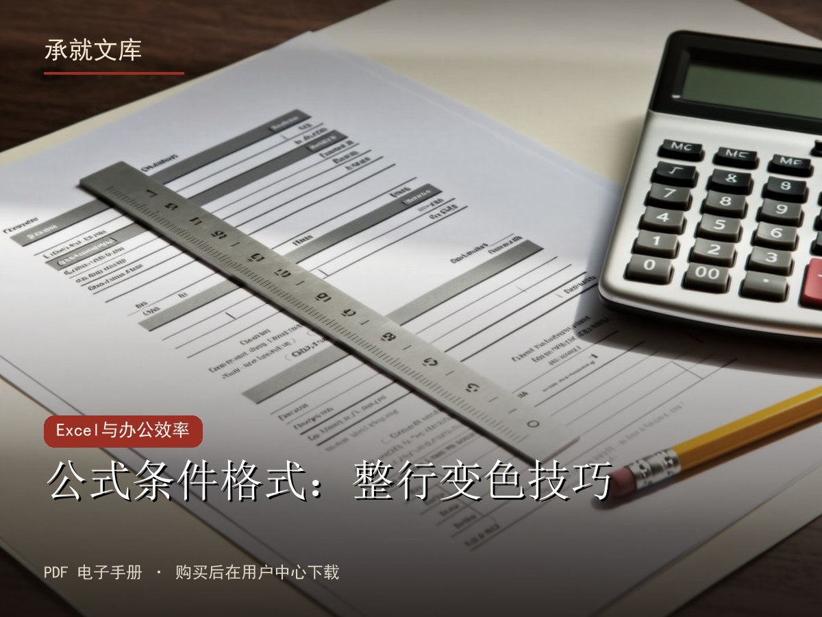 公式条件格式：整行变色技巧