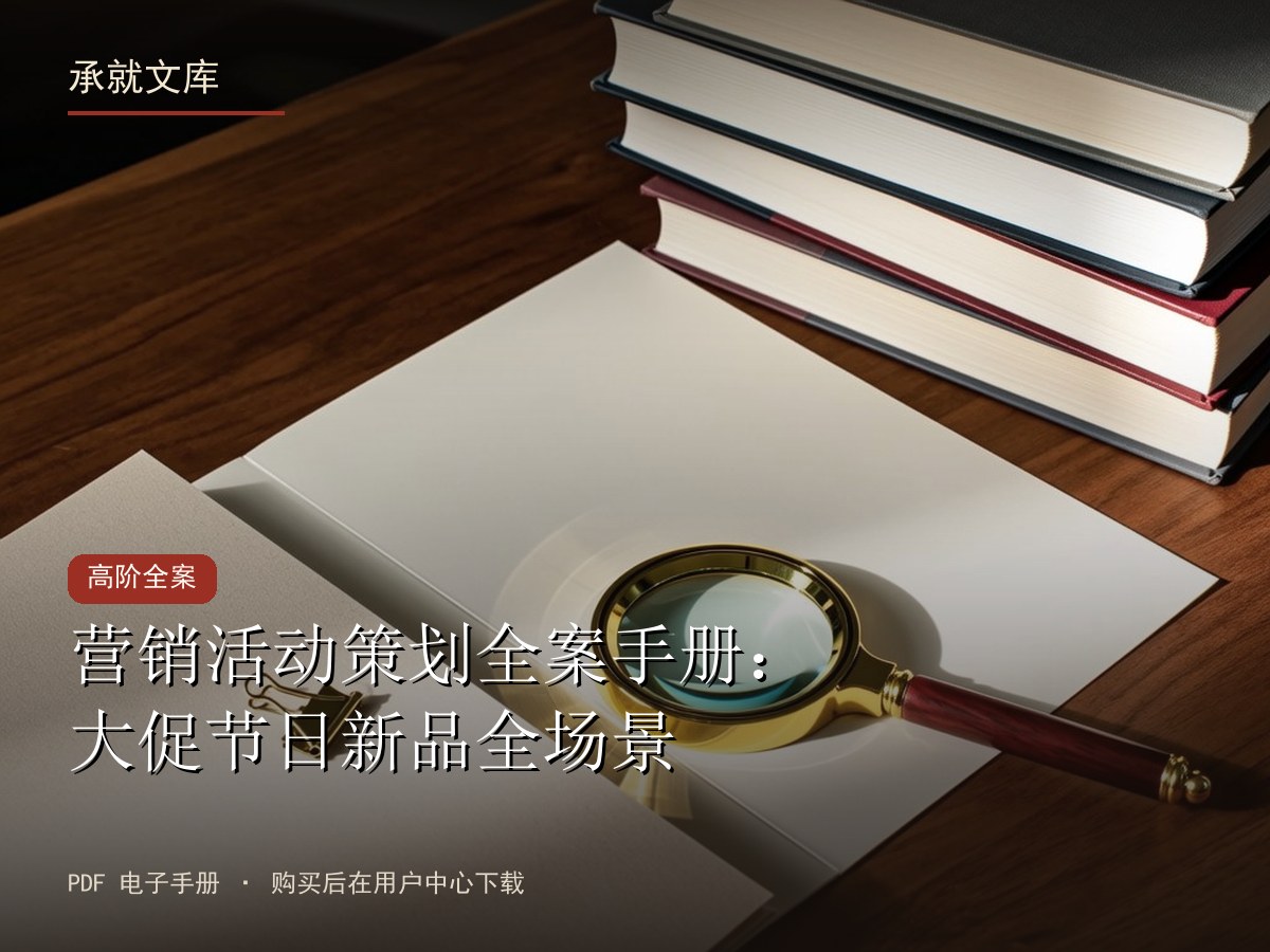 营销活动策划全案手册：大促节日新品全场景