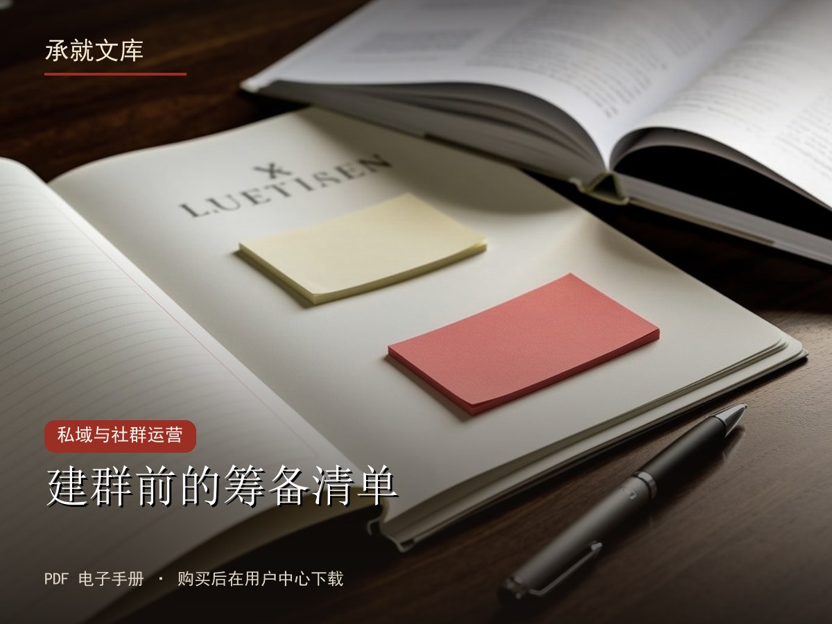 建群前的筹备清单