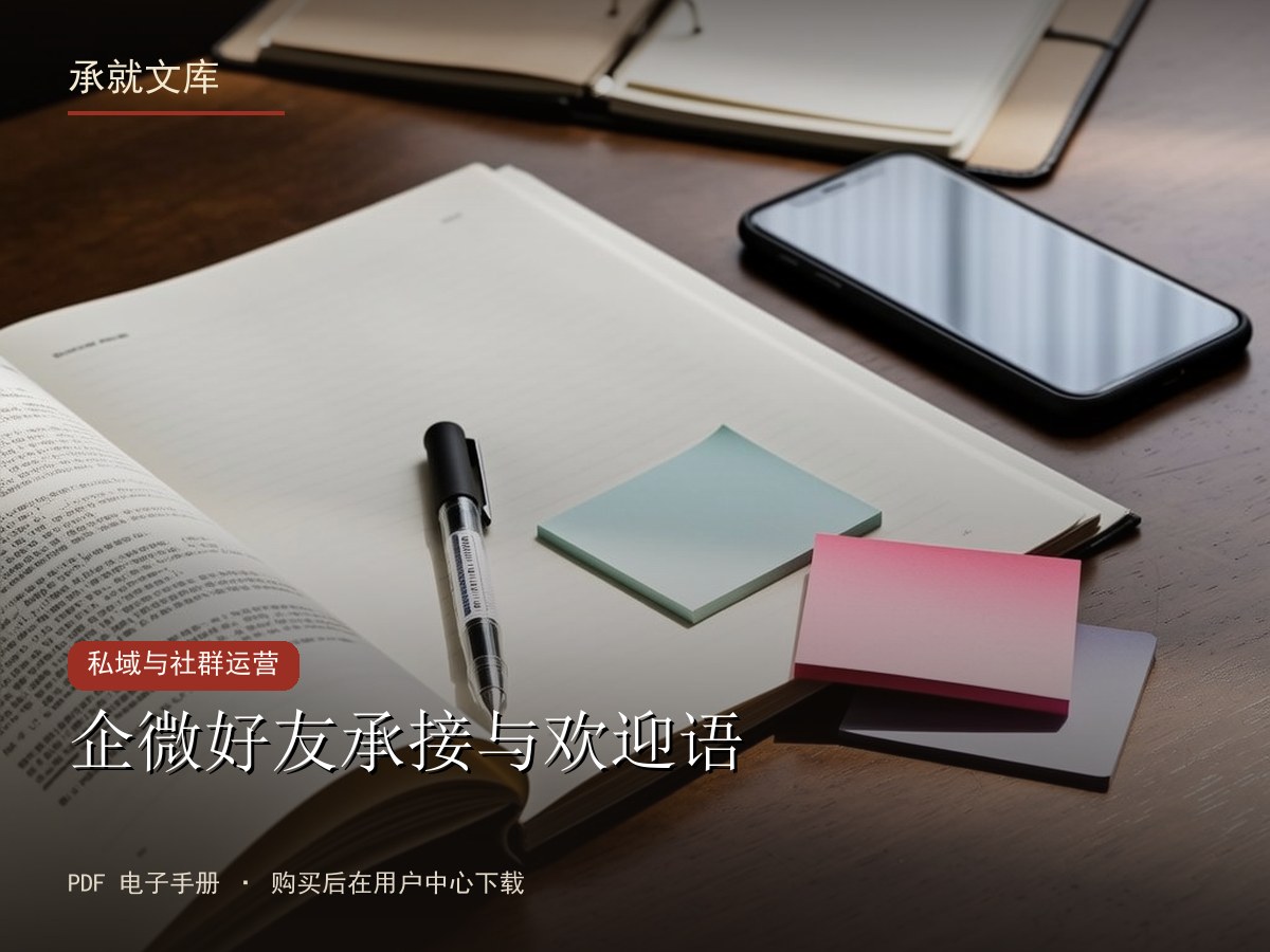 企微好友承接与欢迎语