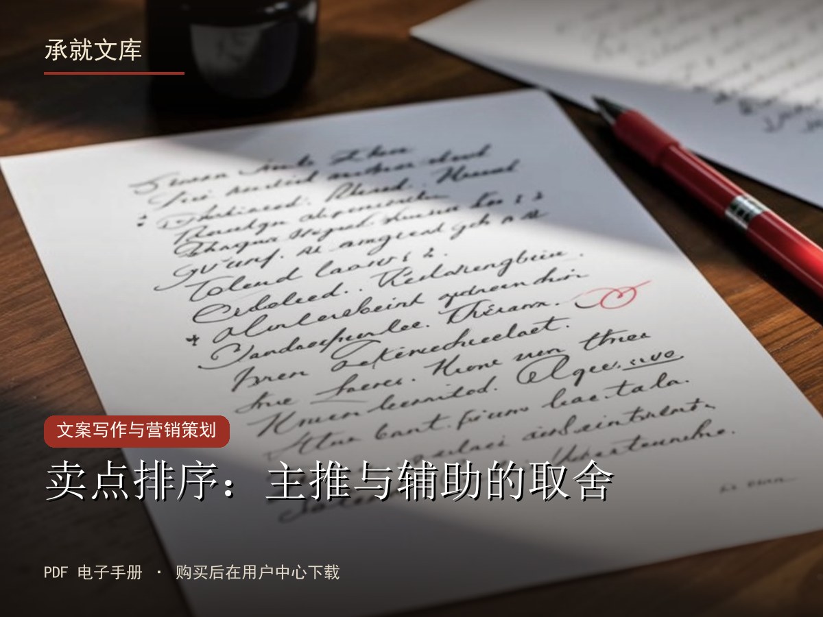 卖点排序：主推与辅助的取舍