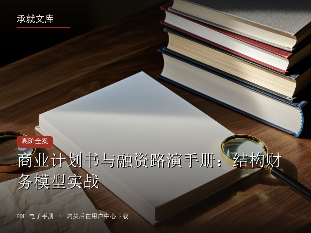 商业计划书与融资路演手册：结构财务模型实战